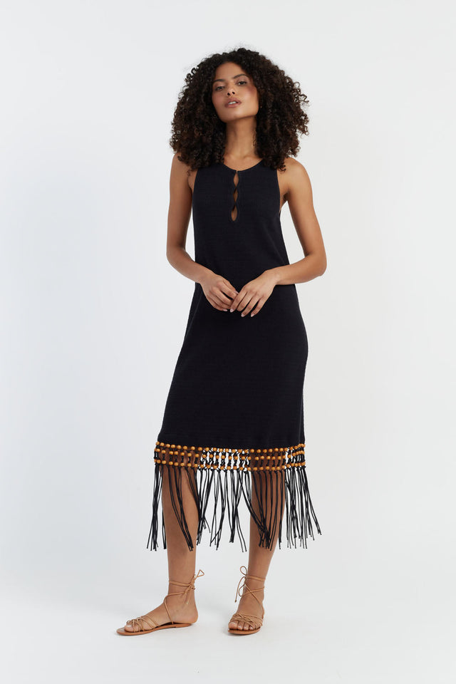 Chinti And Parker Black Laura Whitmore Beaded Dress