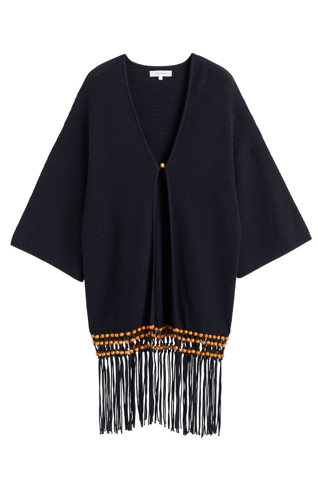 Chinti And Parker Black Laura Whitmore Beaded Kaftan