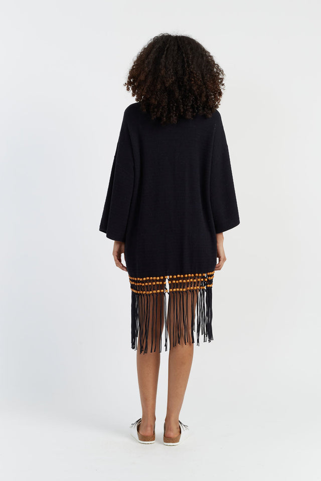 Chinti And Parker Black Laura Whitmore Beaded Kaftan