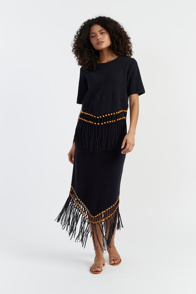 chinti and parker Black Laura Whitmore Beaded Skirt