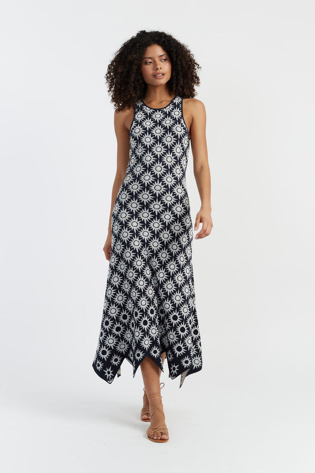 Chinti And Parker Black Laura Whitmore Sunflower Dress
