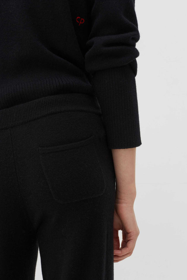 Chinti And Parker Black Pure Cashmere Wide-Leg Pants