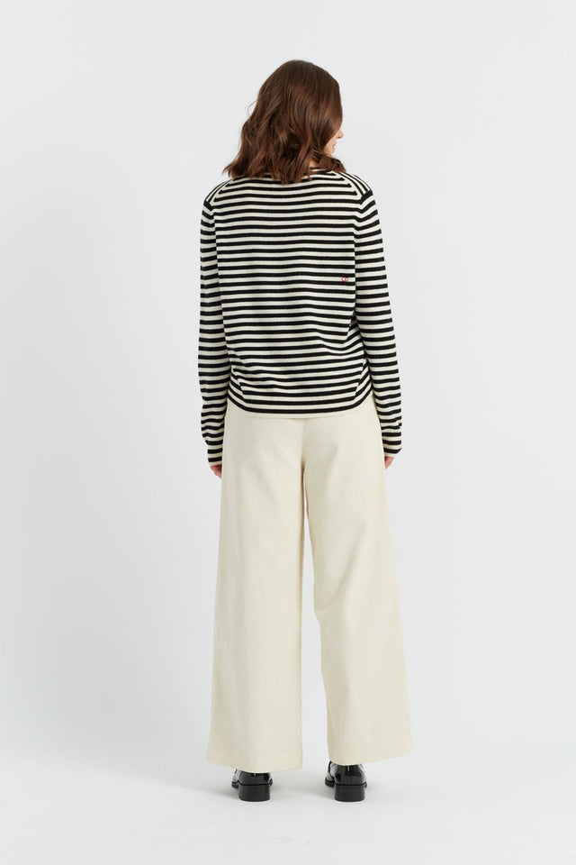 Chinti And Parker Black Wool-Cashmere Bow Breton Sweater