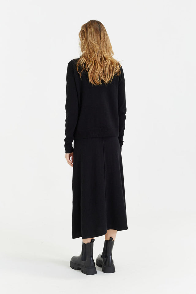 Chinti And Parker Black Wool-Cashmere Collared Sweater