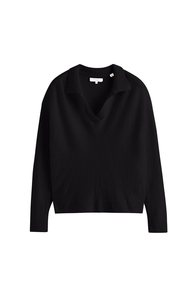 Chinti And Parker Black Wool-Cashmere Collared Sweater