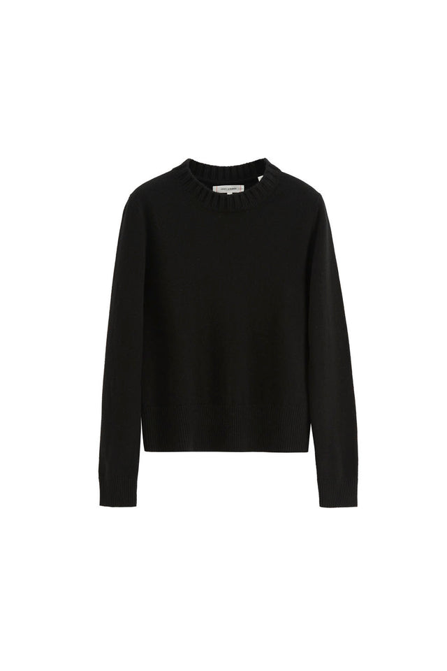 Chinti And Parker Black Wool-Cashmere Cropped Sweater