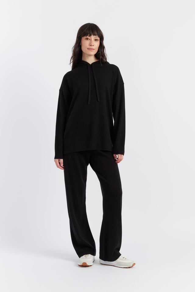Chinti And Parker Black Wool-Cashmere Relaxed Hoodie