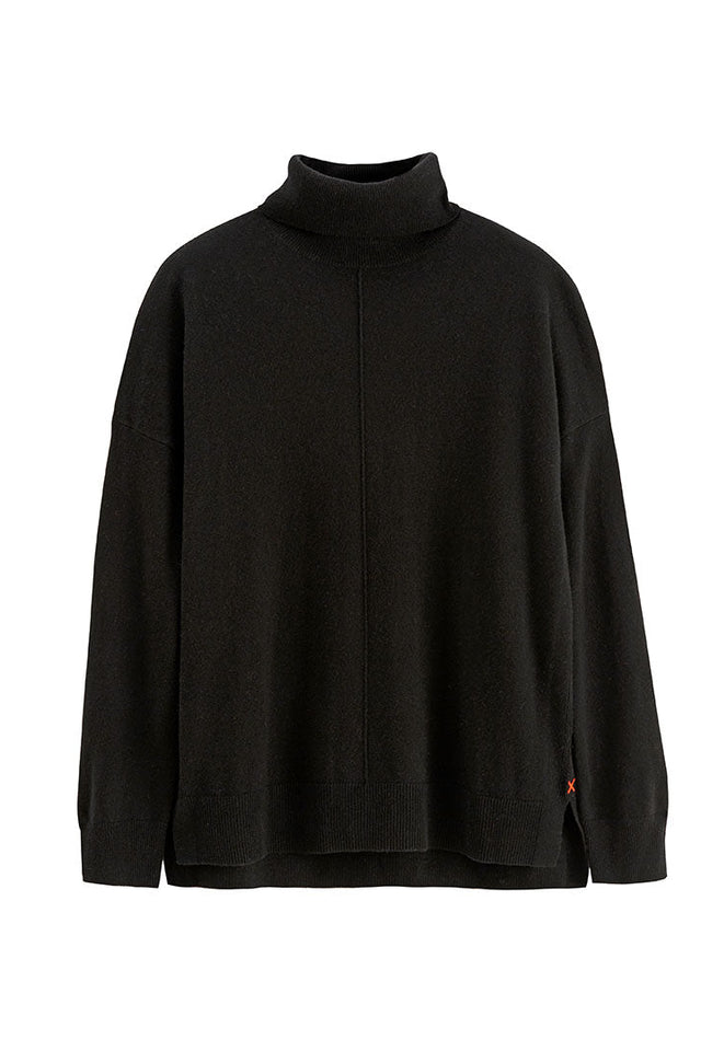 Chinti And Parker Black Wool-Cashmere Relaxed Rollneck Sweater