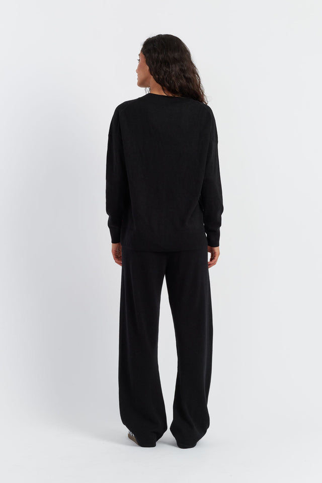 Chinti And Parker Black Wool-Cashmere Slouchy Sweater