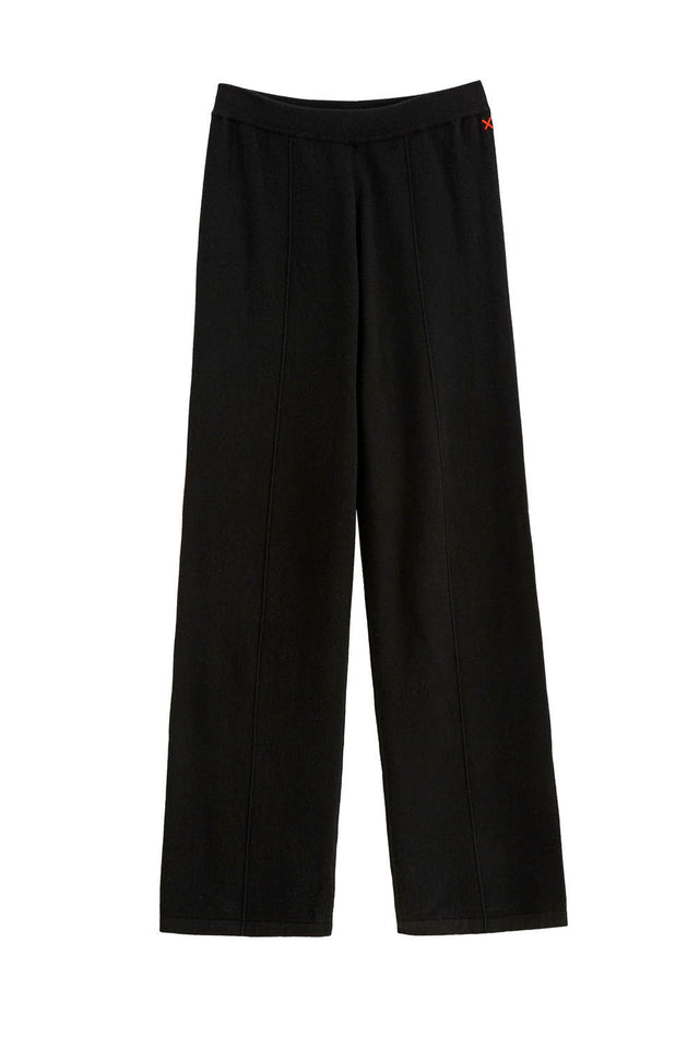 Chinti And Parker Black Wool-Cashmere Wide-Leg Track Pants