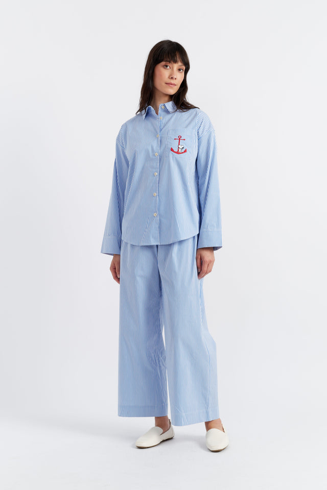 chinti and parker Blue Cotton Snoopy Anchor Co-ord