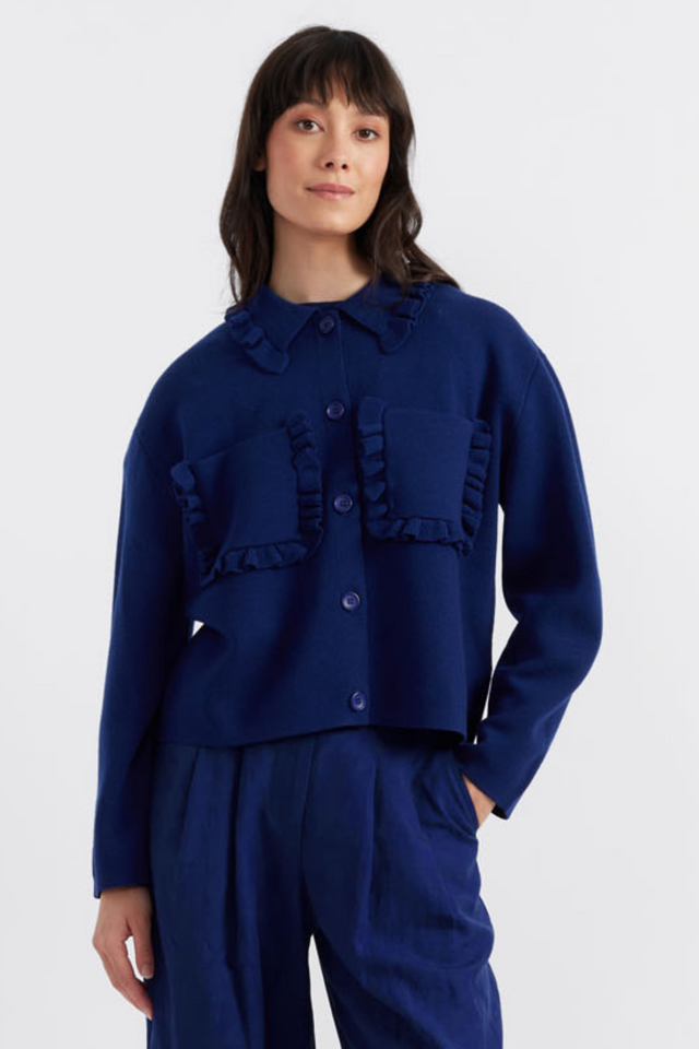 chinti and parker Blue Merino Sea Breeze Jacket