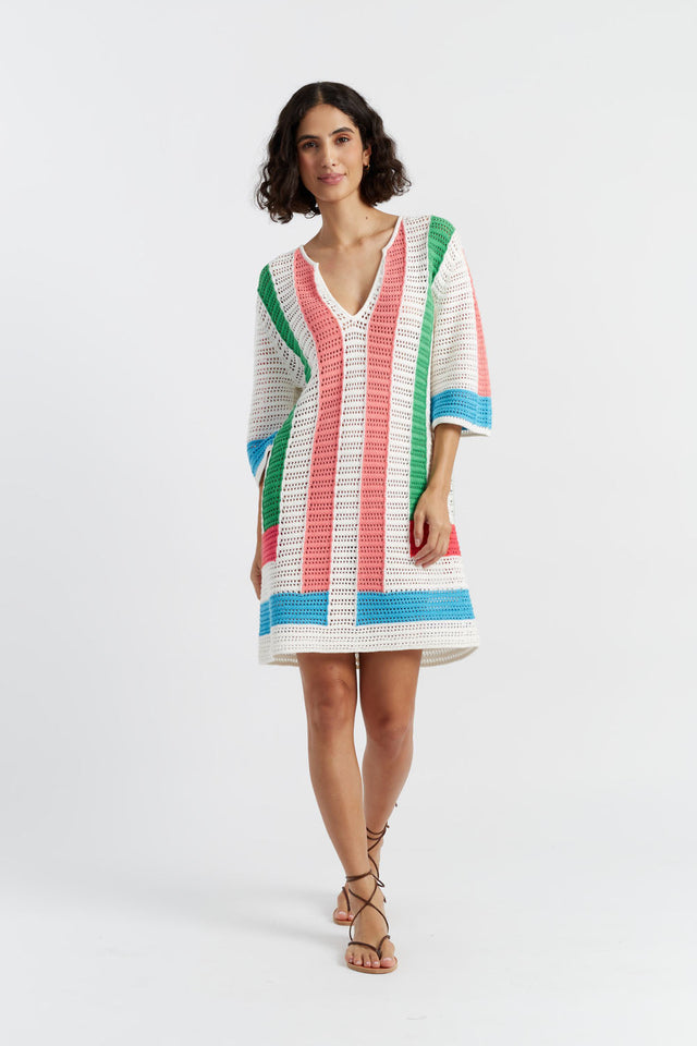 chinti and parker Cream Cotton Capri Dress