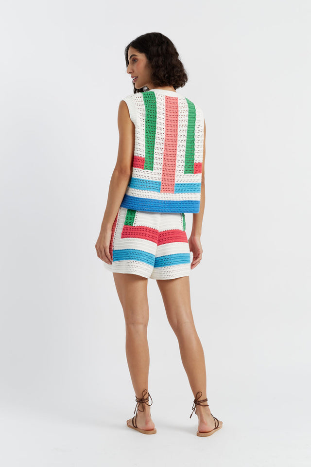 Chinti And Parker Cream Cotton Capri Shorts