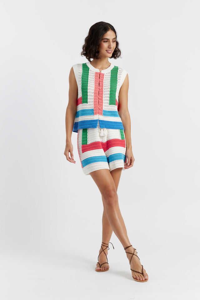 Chinti And Parker Cream Cotton Capri Vest