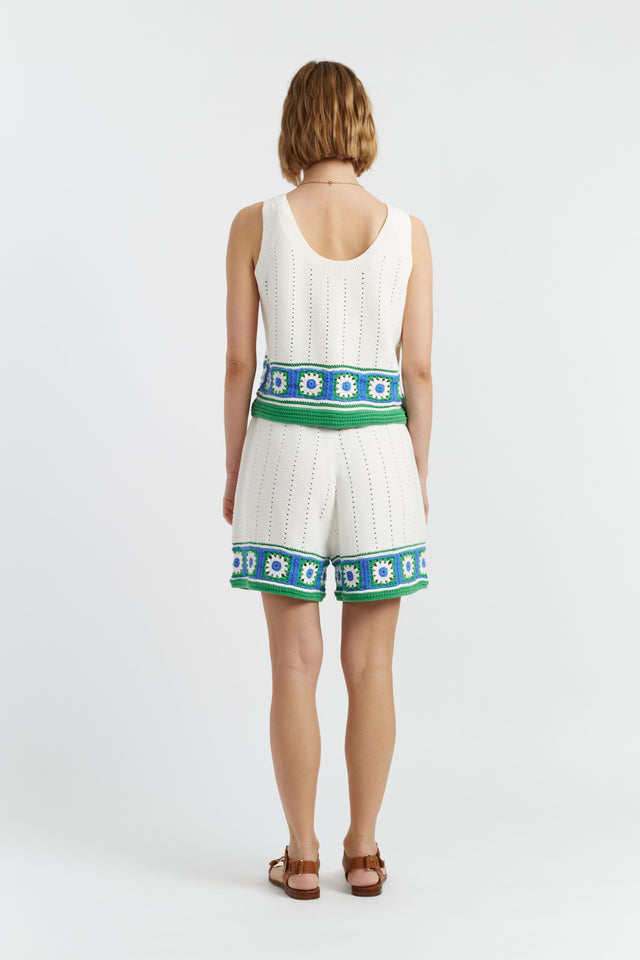 Chinti And Parker Cream Cotton Hand Crochet Vest