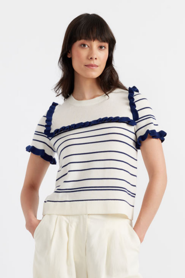 chinti and parker Cream Merino Nautical Top