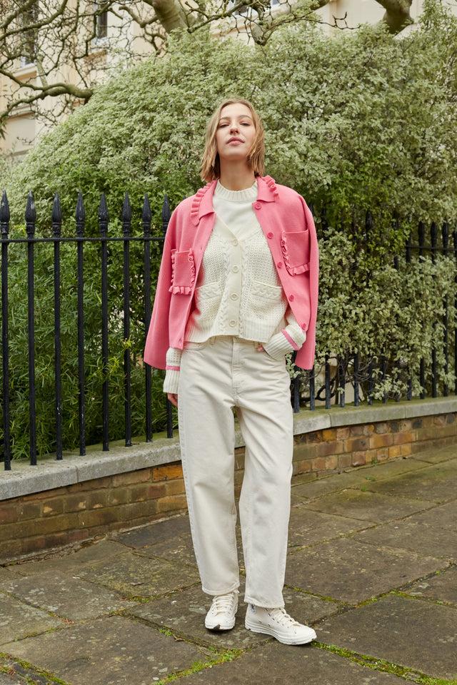 Chinti And Parker Pink Merino Sea Breeze Jacket