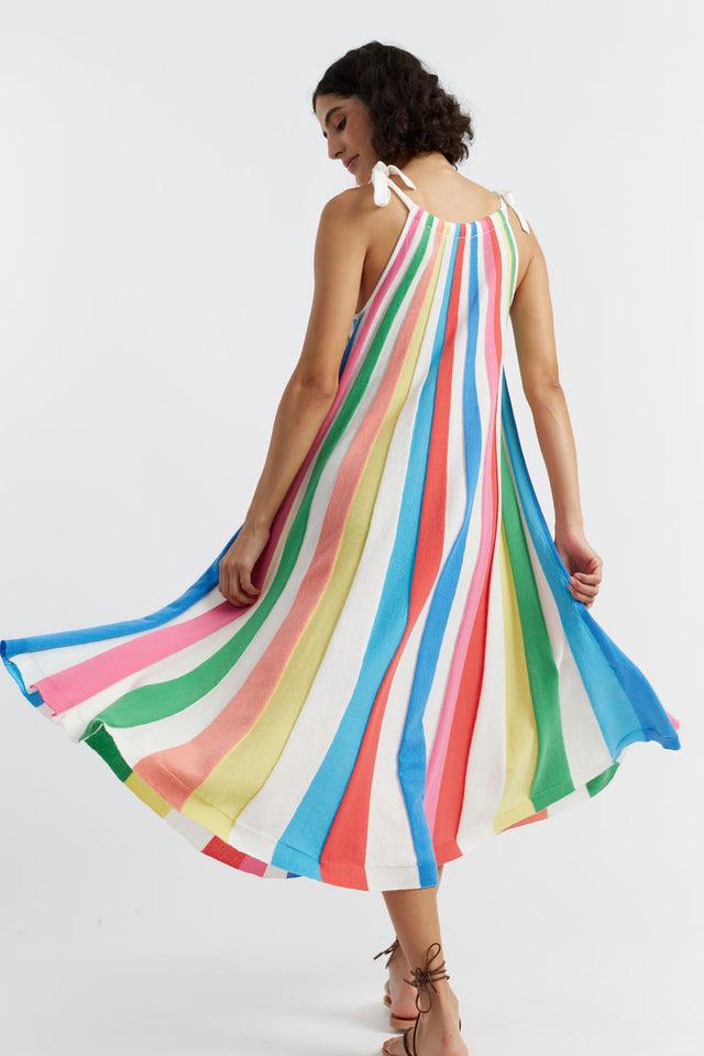 Chinti And Parker Rainbow Cotton Swing Dress