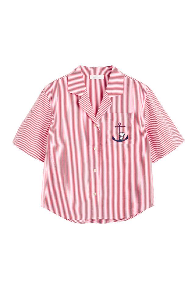 Chinti And Parker Red Cotton Snoopy Anchor Co-ord