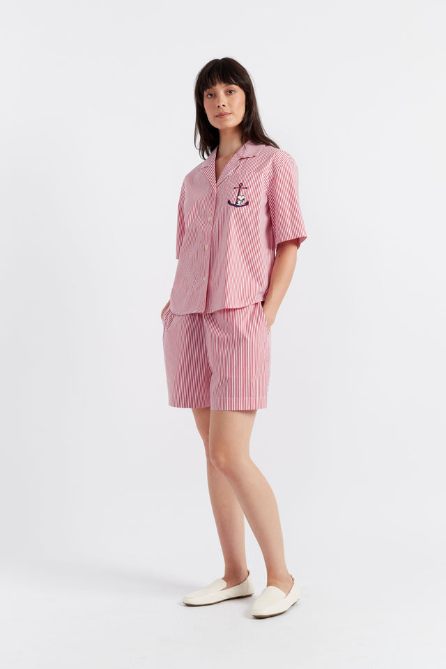 chinti and parker Red Cotton Snoopy Anchor Co-ord