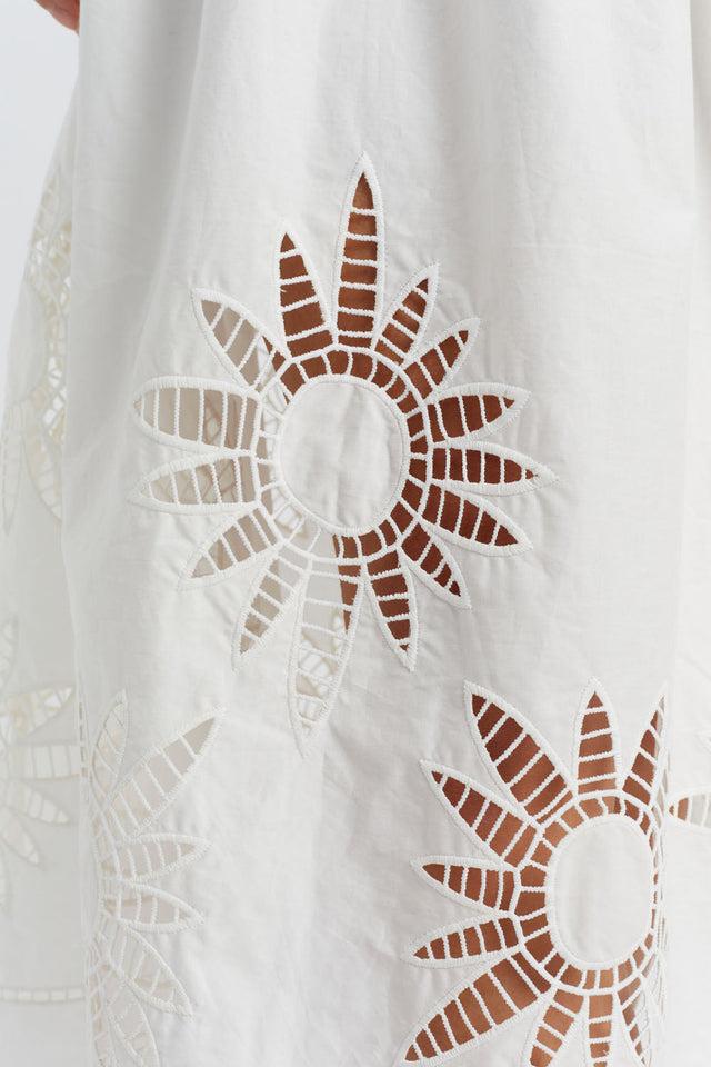 Chinti And Parker Cream Cotton-Lyocell Broderie Dress