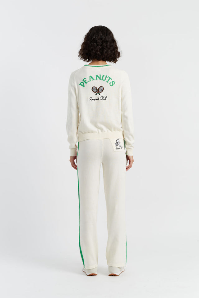 Chinti And Parker Cream Cotton Peanuts Racquet Club Cardigan