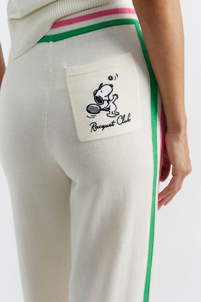 Chinti And Parker Cream Cotton Peanuts Racquet Club Trousers