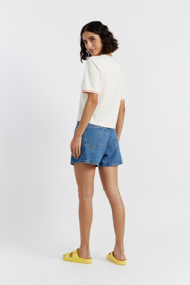 Chinti And Parker Cream Cotton Peanuts Vacation T-Shirt