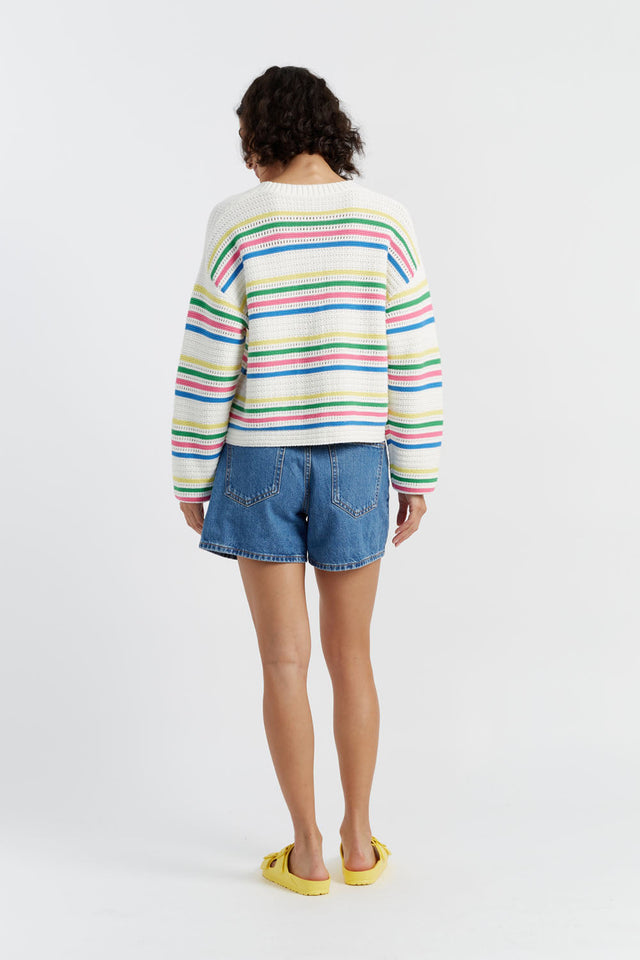 Chinti And Parker Cream Cotton Snoopy Vacation Cardigan