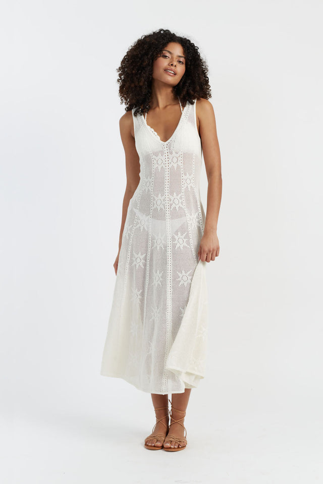 Chinti And Parker Cream Laura Whitmore Bohemian Dress