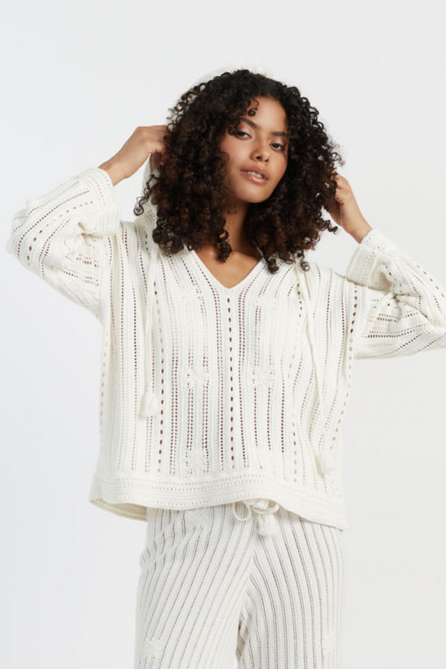 Chinti And Parker Cream Laura Whitmore Bohemian Hoodie