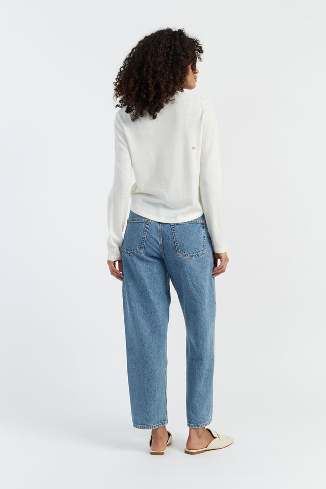 Chinti And Parker Cream Merino Heart Breton Sweater