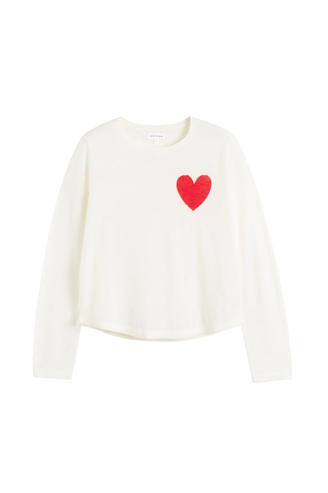Chinti And Parker Cream Merino Heart Breton Sweater