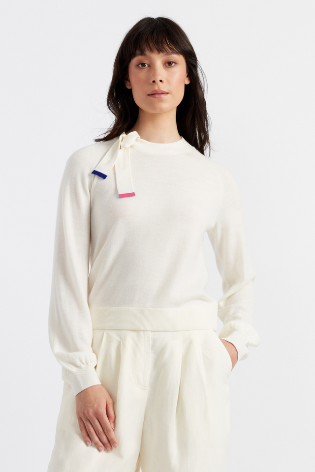 chinti and parker Cream Merino Sailors Knot Sweater