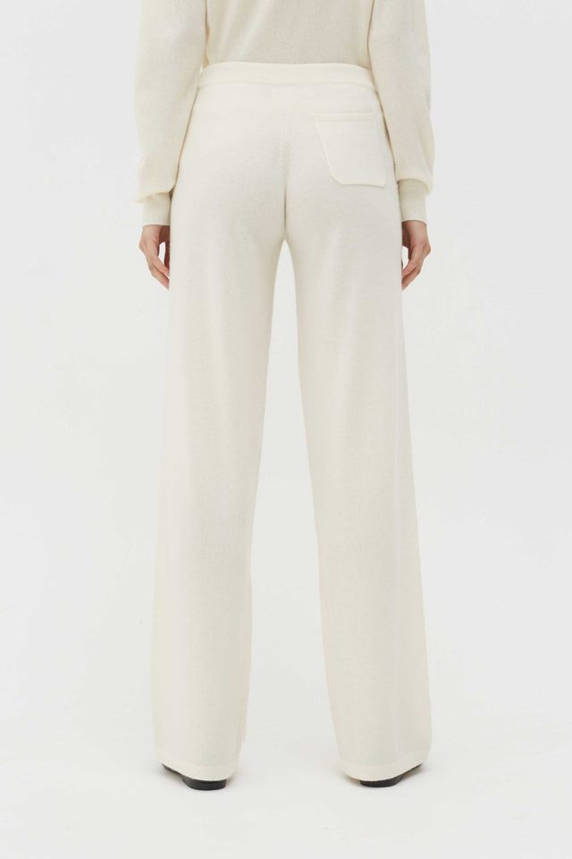 Chinti And Parker Cream Pure Cashmere Wide-Leg Pants