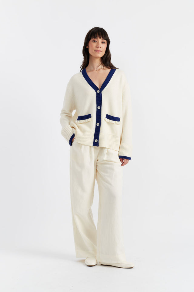 Chinti And Parker Cream Wool-Cashmere Admiral Cardigan