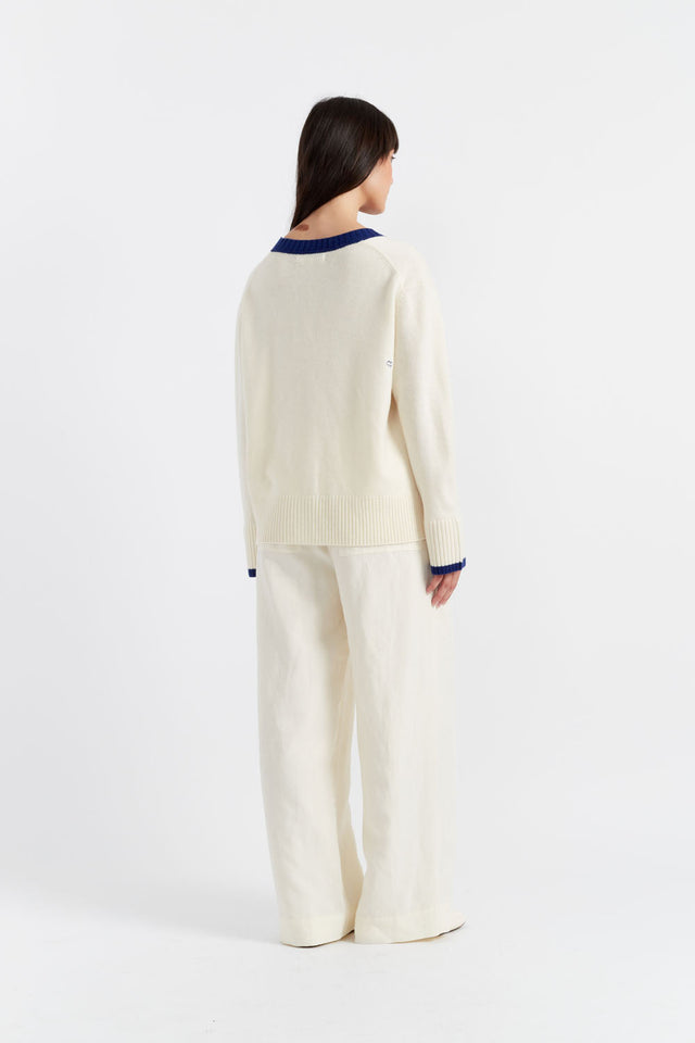 Chinti And Parker Cream Wool-Cashmere Admiral Cardigan