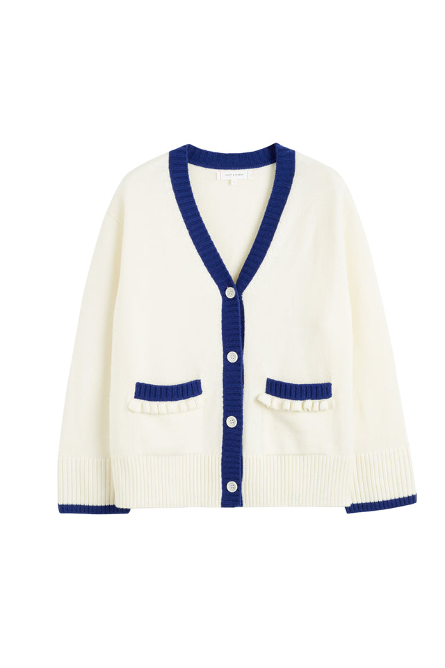 Chinti And Parker Cream Wool-Cashmere Admiral Cardigan