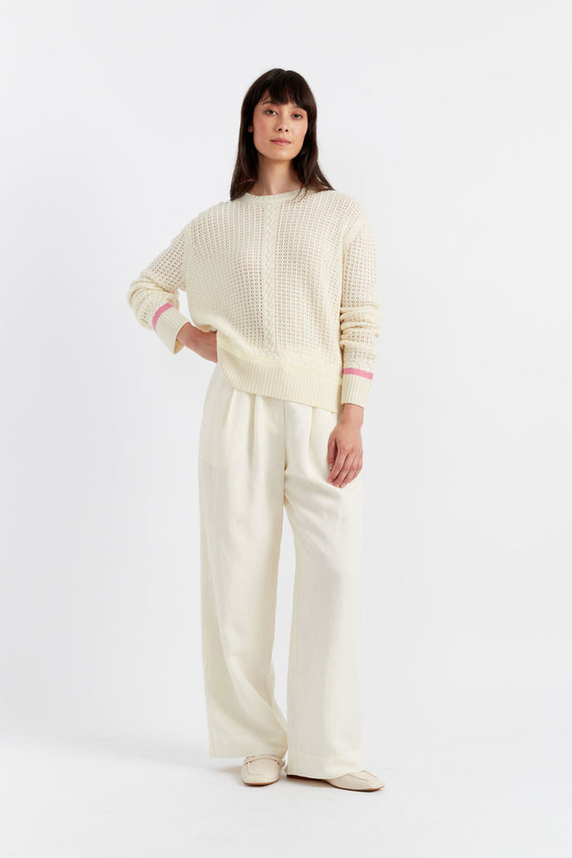 Chinti And Parker Cream Wool-Cashmere Penzance Sweater