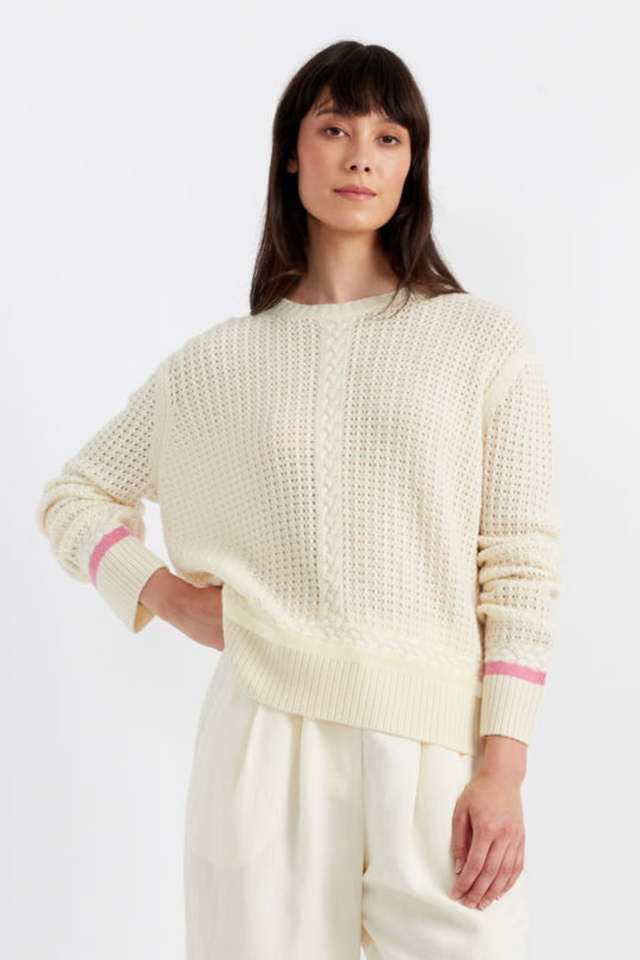 chinti and parker Cream Wool-Cashmere Penzance Sweater