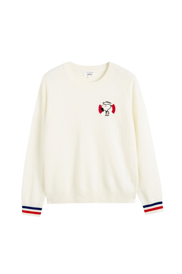Chinti And Parker Cream Wool-Cashmere Snoopy Nautical Sweater