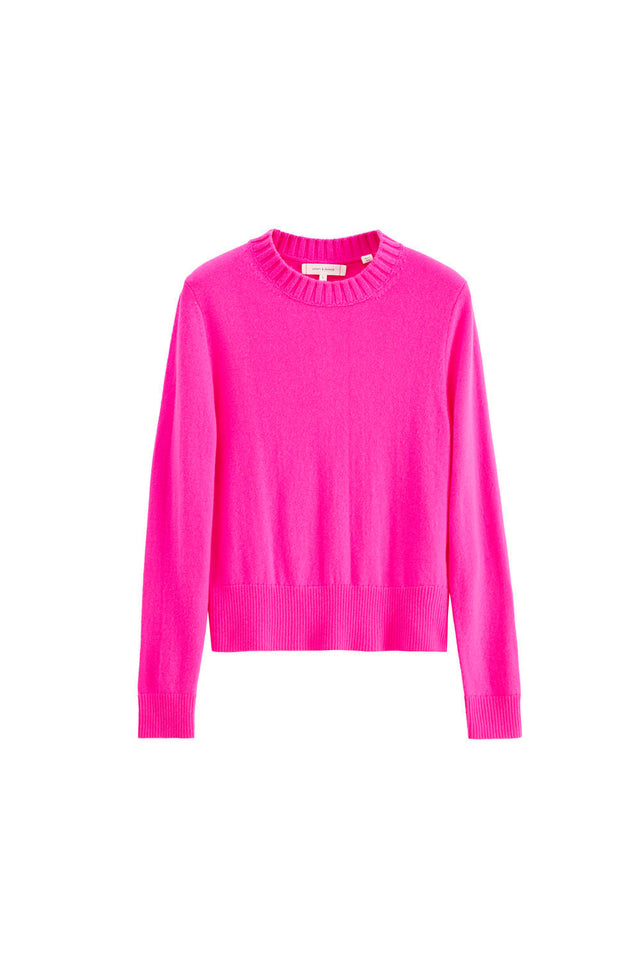 Chinti And Parker Fuchsia Wool-Cashmere Cropped Sweater