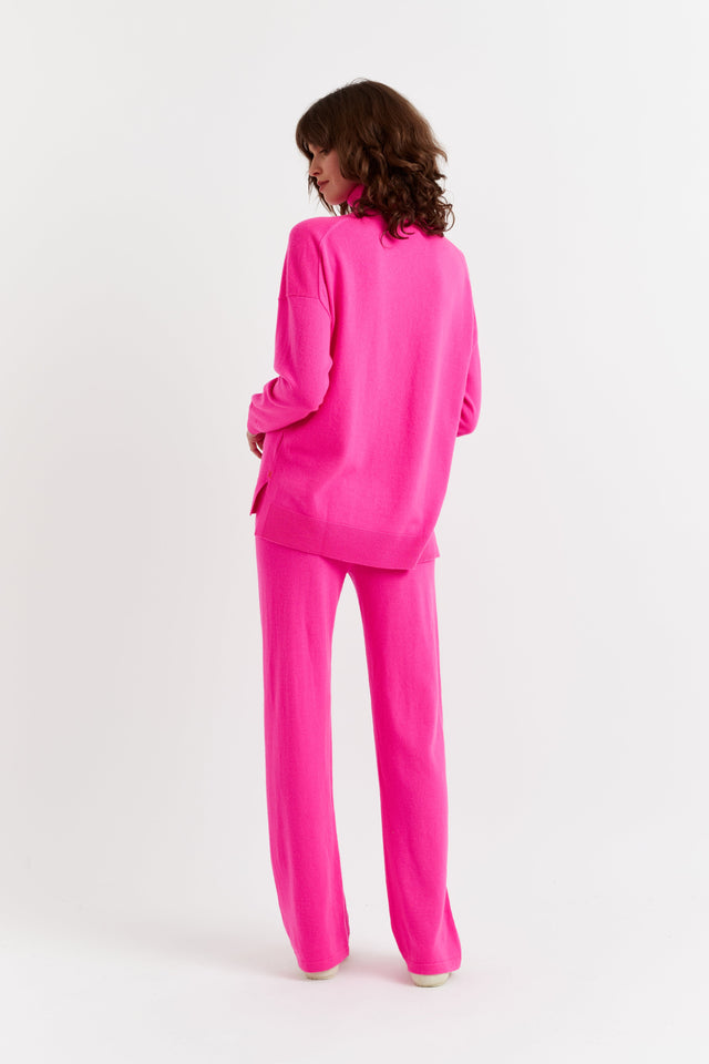 Chinti And Parker Fuchsia Wool-Cashmere Rollneck Sweater