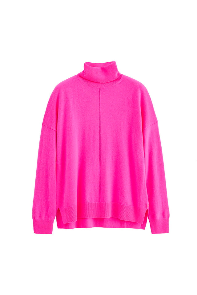 Chinti And Parker Fuchsia Wool-Cashmere Rollneck Sweater