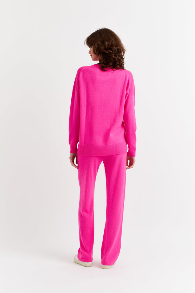 Chinti And Parker Fuchsia Wool-Cashmere Slouchy Sweater