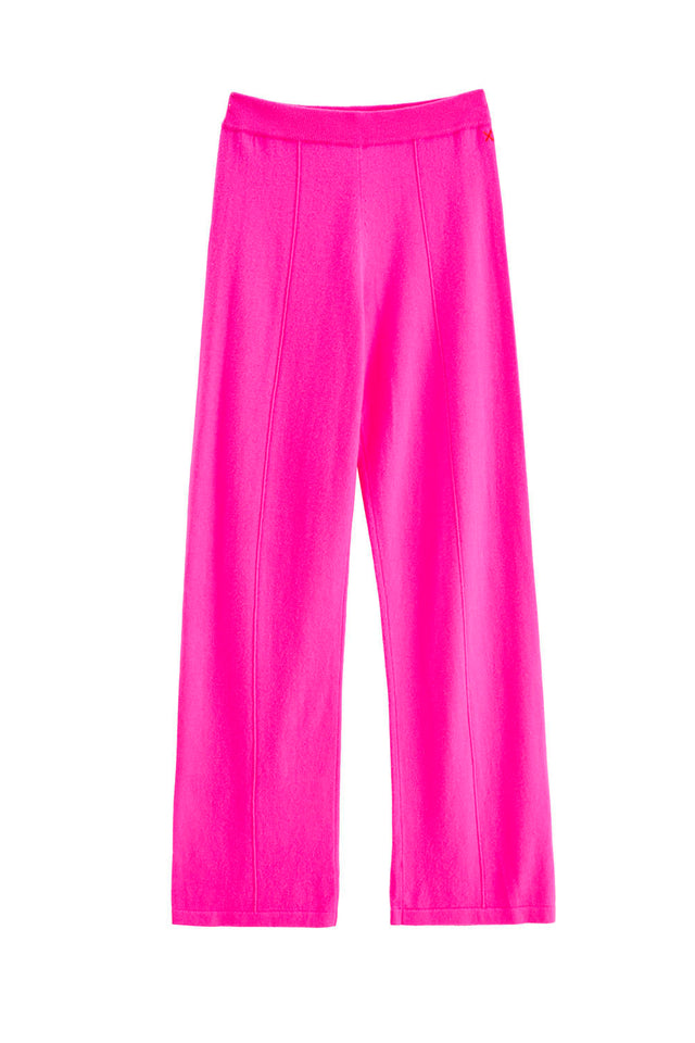 Chinti And Parker Fuchsia Wool-Cashmere Wide-Leg Track Pants