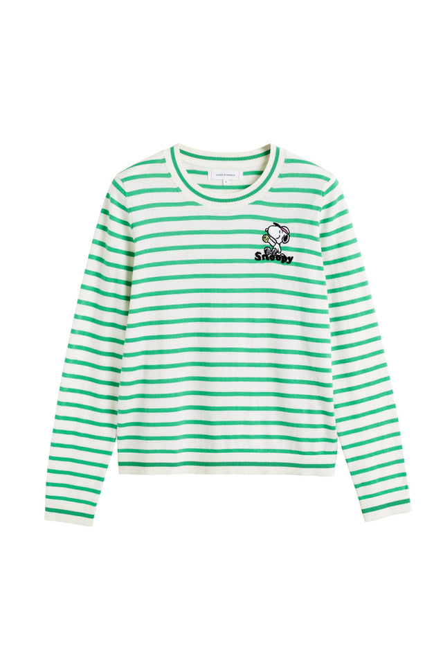 Chinti And Parker Green Cotton Peanuts Racquet Club Sweater