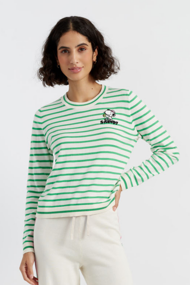 chinti and parker Green Cotton Peanuts Racquet Club Sweater