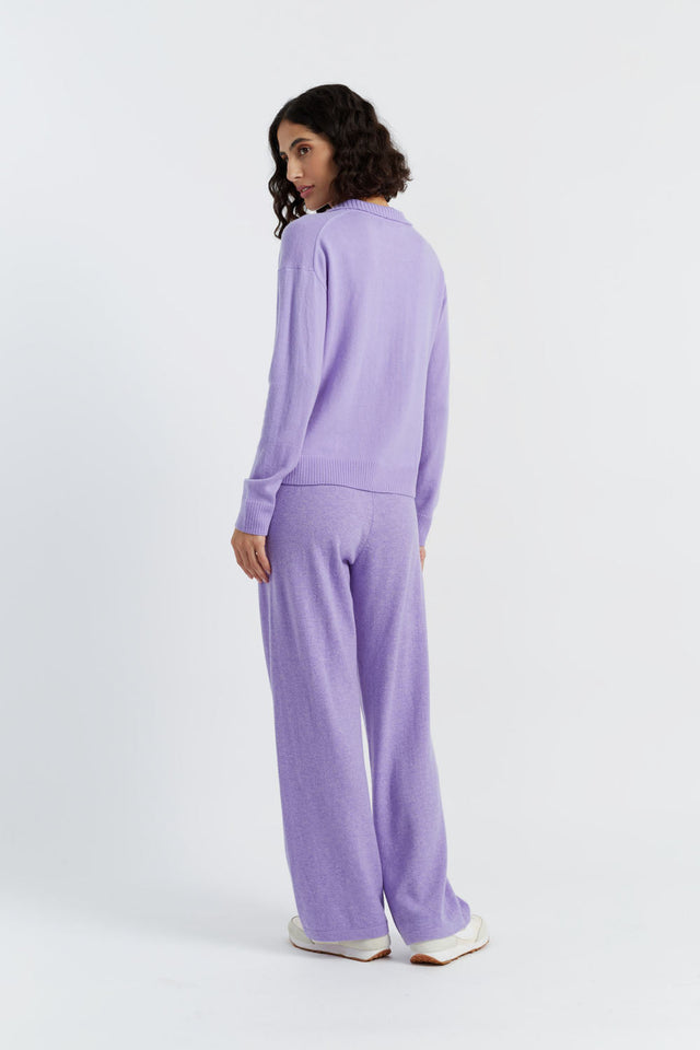 Chinti And Parker Lavender Wool-Cashmere Collared Sweater